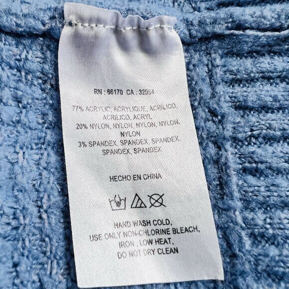 Anthropologie Saturday Sunday... Baby Blue Waffle Knit Soft Cozy Sweater Size XS - Picture 8 of 8